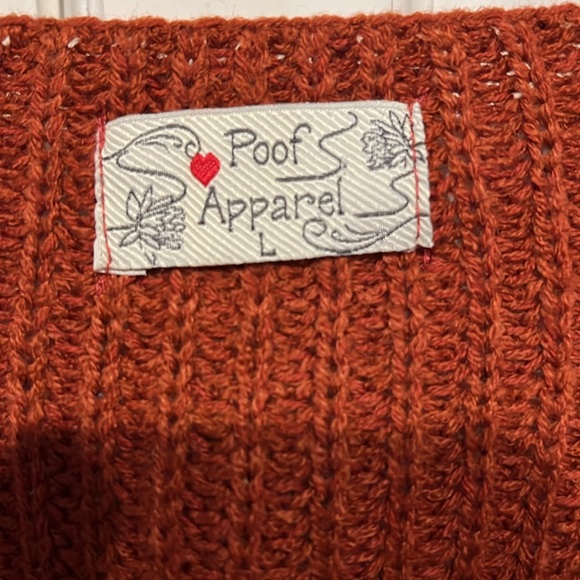Beautiful fall sweater by Poof Apparel, size Large in rust - Picture 2 of 4
